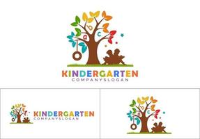 concept de logo de jardin d'enfants vecteur