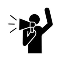 icône de glyphe de manifestant vecteur