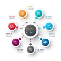 Modèle d&#39;options étape abstrait affaires infographie. vecteur