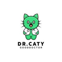 chat médecin logo mignon vecteur