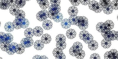 texture de doodle vecteur bleu clair avec des fleurs.