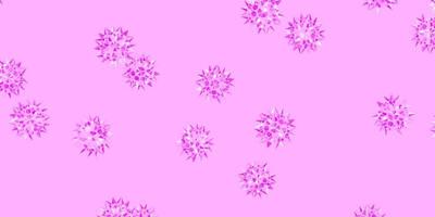 texture de doodle vecteur rose clair avec des fleurs.