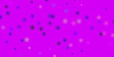 texture de doodle vecteur rose clair avec des fleurs.