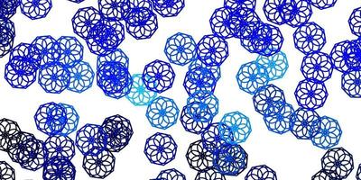 texture de doodle vecteur bleu clair avec des fleurs.