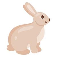 lièvre, lapin. animal de la forêt. style de dessin animé de vecteur. isolé sur fond blanc vecteur