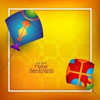 makar sankranti festival culturel indien carte de voeux vecteur