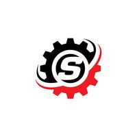 Modèle de conception de logo lettre S Gear
