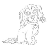 Page de coloriage de contour de chien mignon chiot pour les enfants coloriage d'animaux vecteur