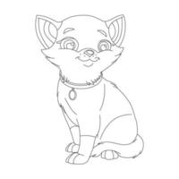 coloriage contour de chat mignon animal coloriage dessin animé illustration vectorielle vecteur