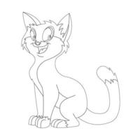 coloriage contour de chat mignon animal coloriage dessin animé illustration vectorielle vecteur