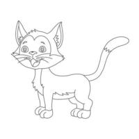 coloriage contour de chat mignon animal coloriage dessin animé illustration vectorielle vecteur