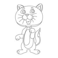 coloriage contour de chat mignon animal coloriage dessin animé illustration vectorielle vecteur