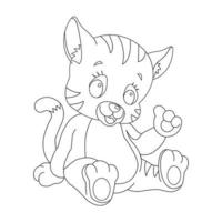 coloriage contour de chat mignon animal coloriage dessin animé illustration vectorielle vecteur