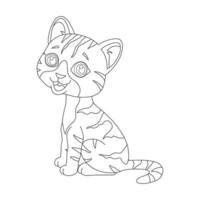 coloriage contour de chat mignon animal coloriage dessin animé illustration vectorielle vecteur