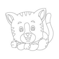 coloriage contour de chat mignon animal coloriage dessin animé illustration vectorielle vecteur