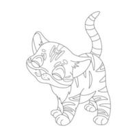 coloriage contour de chat mignon animal coloriage dessin animé illustration vectorielle vecteur