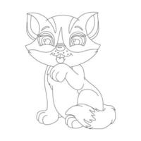 coloriage contour de chat mignon animal coloriage dessin animé illustration vectorielle vecteur