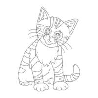 coloriage contour de chat mignon animal coloriage dessin animé illustration vectorielle vecteur