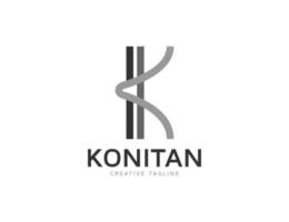 modèle de conception de logo lettre k minimaliste vecteur