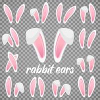 collection d'oreilles de lapin pour pâques. ensemble de masques isolés sur blanc. illustration vectorielle vecteur