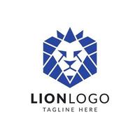 modèle de conception de logo tête de lion polygone vecteur