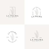 collection de logo illustration simple feuilles de palmier vecteur