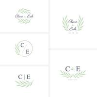 modèle de logo de mariage monogramme dessiné à la main minimaliste vecteur