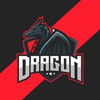 vecteur de conception de logo de jeu de dragons