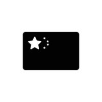 icône de silhouette de drapeau chinois. vecteur. vecteur