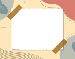 note papier isolée sur une conception vectorielle d'arrière-plan de style boho minimaliste eps10 idéale pour être utilisée comme note papier avec une conception d'arrière-plan de haute qualité