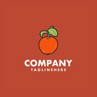 Concept de design de logo de fruits orange. vecteur