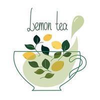 art du thé au citron vecteur