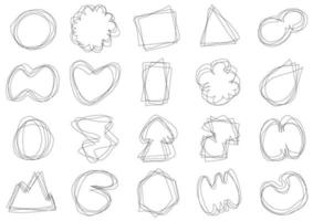dessin au trait abstrait doodle du jeu d'icônes d'insigne d'illustration de dessin. style minimal d'espace pour l'arrière-plan des textos. vecteur d'illustration