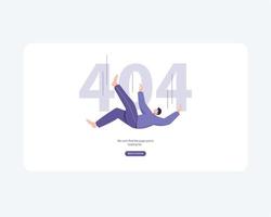 Page d'erreur 404 introuvable. conception de personnage moderne illustration vectorielle plane. pour une page de destination, pour un site Web, un modèle Web. vecteur