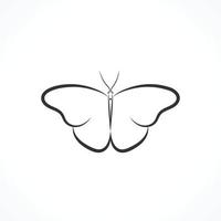 dessin au trait unique de beau papillon vecteur