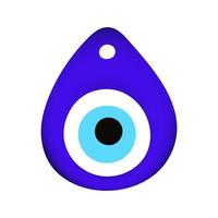 bleu oriental mauvais œil symbole amulette plat style design illustration vectorielle. vecteur