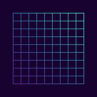 motif néon carré de grille déformée. grille de pépin abstraite. style rétro des années 80, 90. fond carré géométrique futuriste. illustration vectorielle isolée. vecteur