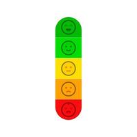 compteur de satisfaction client avec différentes émotions. heureux mètre illustration vectorielle vecteur