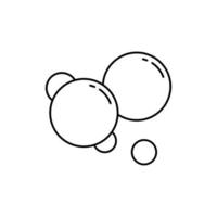 icône de ligne de bulle. pictogramme linéaire de savon à bulles de cercle. soda, champagne, eau gazeuse et icône de contour de boisson. nettoyage, lessive, lavage, élément. illustration vectorielle isolée.
