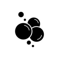 icône de silhouette de savon à bulles de cercle. boisson, eau gazeuse, soda et icône noire de champagne. nettoyage, blanchisserie, concept de lavage. pictogramme bulle de savon. illustration vectorielle isolée.
