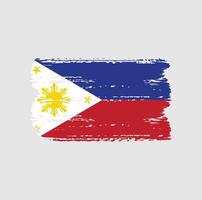 drapeau des philippines avec style pinceau vecteur