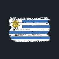drapeau de l'uruguay avec style pinceau vecteur