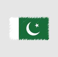 coup de pinceau drapeau pakistanais vecteur