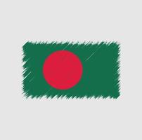 coup de pinceau du drapeau du bangladesh vecteur