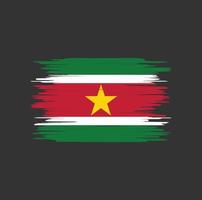 coup de pinceau du drapeau du suriname, drapeau national vecteur