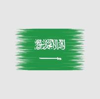 drapeau saoudien coup de pinceau, drapeau national vecteur