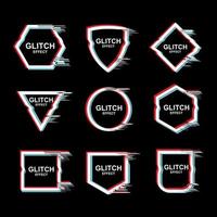 cadre avec jeu de vecteurs effet glitch vecteur