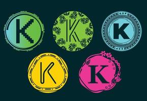 k lettre nouveau logo et ensemble de modèles de conception d'icônes vecteur