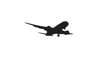 conception d'illustration vectorielle avion noir et blanc vecteur