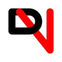 tech monogramme dv logo abstrait lettre initiale vecteur
